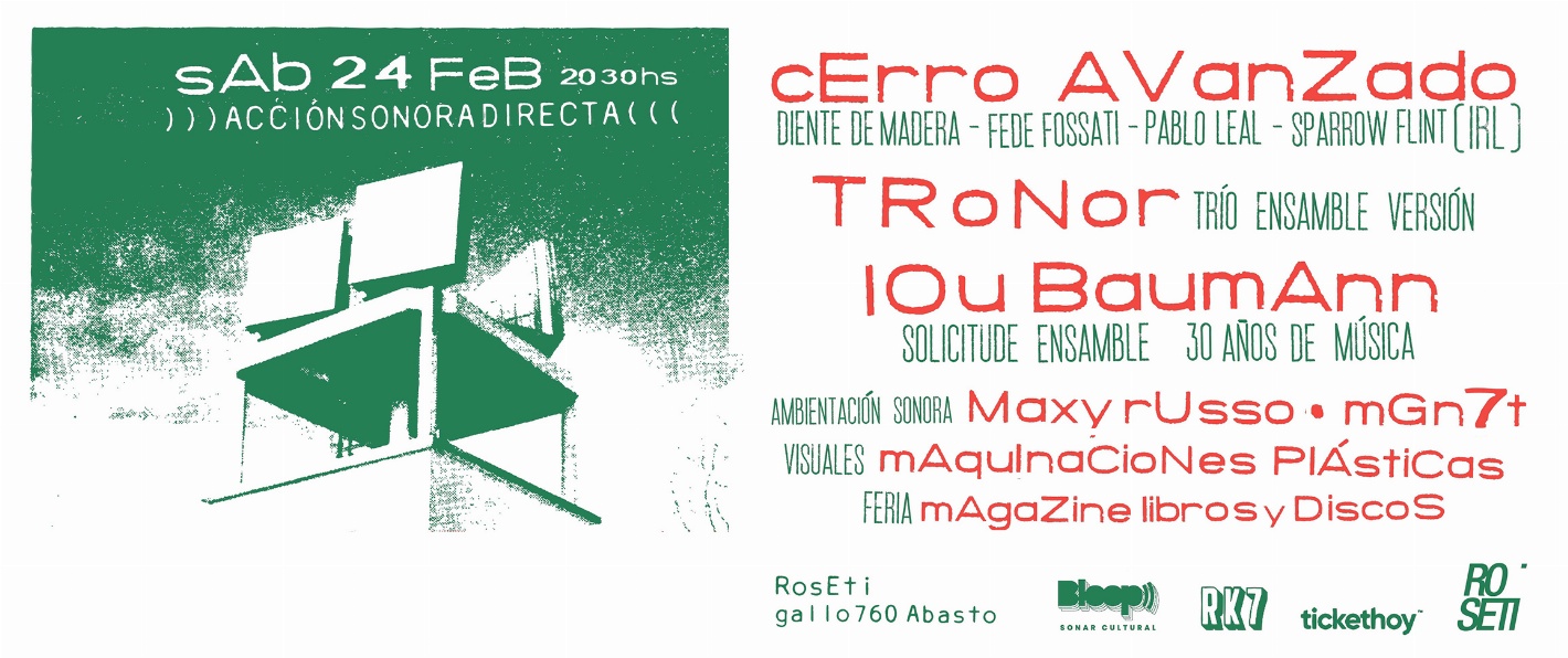CERRO AVANZADO + TRONOR + LOU BAUMANN (Solicitude Ensamble 30 años de música - Varias épocas) - FEST
